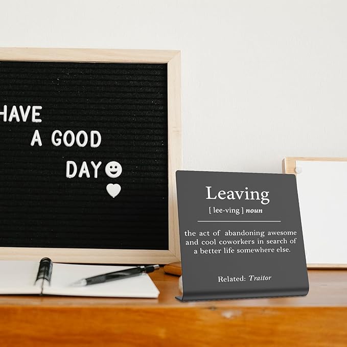 Going Away Gift For Coworker Leaving funny Office Desk Decor Farewell Gifts For Boss Leaving JobGoodbye Gifts For Coworkers Retirement Party Decorations Plaque dksg17 - LeafyLoom