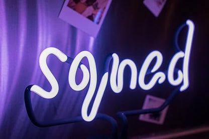 Amped & Co Squad Neon Desk Light, Real Neon, Purple, Large 11x12.2, Home Decor Neon Signs For Unique Rooms - LeafyLoom