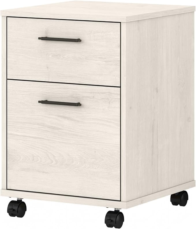 Bush Furniture Key West 2-Drawer Mobile File Cabinet, Letter/Legal, Linen White Oak, 15.75-Inch (KWF116LW-03) - LeafyLoom