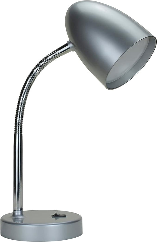 LED Desk Lamp, Flexible Gooseneck with Table lamp, 3.5W 240LM 4000K Cool White Study Lamps for Bedroom and Office, Eye Protection, ETL Listed Silver - LeafyLoom