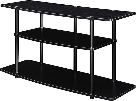 Convenience Concepts Designs2Go 3-Tier Wide TV Stand, 42", Black/Black - LeafyLoom