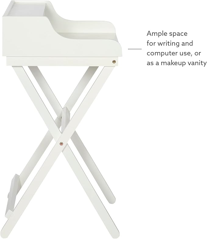 Linon Home Décor Mable White Folding Desk - LeafyLoom