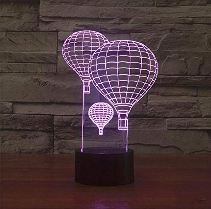 FXUS 3D Hot Air Balloon Night Light Remote Control Touch Switch 16 Color Change LED Light Table Desk Lamp Home Decoration Toy Birthday Xmas Kid Children Gift - LeafyLoom