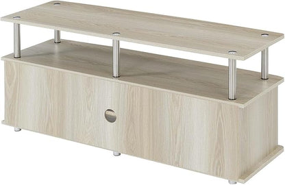 Convenience Concepts Designs2Go Monterey TV Stand with Cabinets and Shelves Home_Furniture_and_Decor, Ice White - LeafyLoom