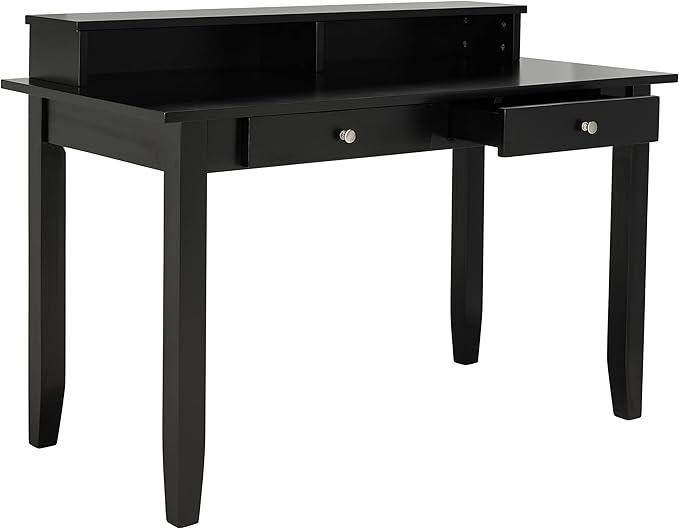 SAFAVIEH Home Collection Winsome Matte Black 2-Drawer Office Living Room Bedroom Study Foyer Writing Desk DSK1402A, 0 - LeafyLoom