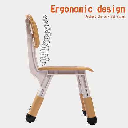 Kids' Desk Chairs Adjustable Height is Suitable for Children's Chairs Used in Families, Schools and Day-Care Between 2-10 Years Old The Max Bearing Capacity is 220LB(4PCS-Beige) - LeafyLoom