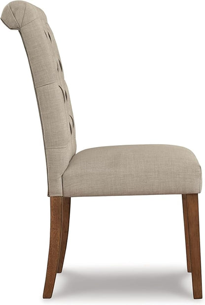 Signature Design by Ashley Harvina French Country 19" Tufted Upholstered Dining Chair, 2 Count, Beige - LeafyLoom