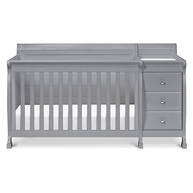 DaVinci Kalani 4-in-1 Convertibe Crib and Changer Combo in Gray - LeafyLoom