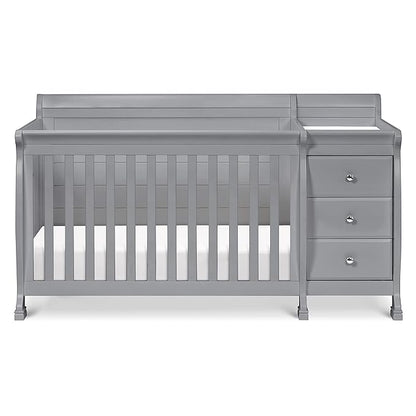 DaVinci Kalani 4-in-1 Convertibe Crib and Changer Combo in Gray - LeafyLoom