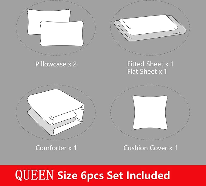 6 Pieces Gamer Bedding Set for Boys Gaming Comforter Queen Size, Game Controller Comforter for Teen 3D Gamepad Microfiber 6 Piece Bed in A Bag Kids Bedding Sets with Sheets,DJT H5030 Queen - LeafyLoom