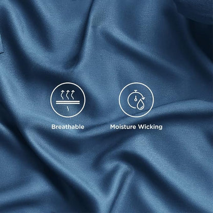 Bedsure Full Size Sheets, Cooling Sheets Full, Rayon Derived from Bamboo, Deep Pocket Up to 16", Breathable & Soft Bed Sheets, Hotel Luxury Silky Bedding Sheets & Pillowcases, Peacock Blue - LeafyLoom