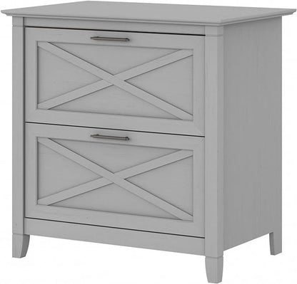 Bush Furniture Key West 2 Drawer Lateral File Cabinet in Cape Cod Gray | Document Storage for Home Office | Accent Chest with Drawers - LeafyLoom