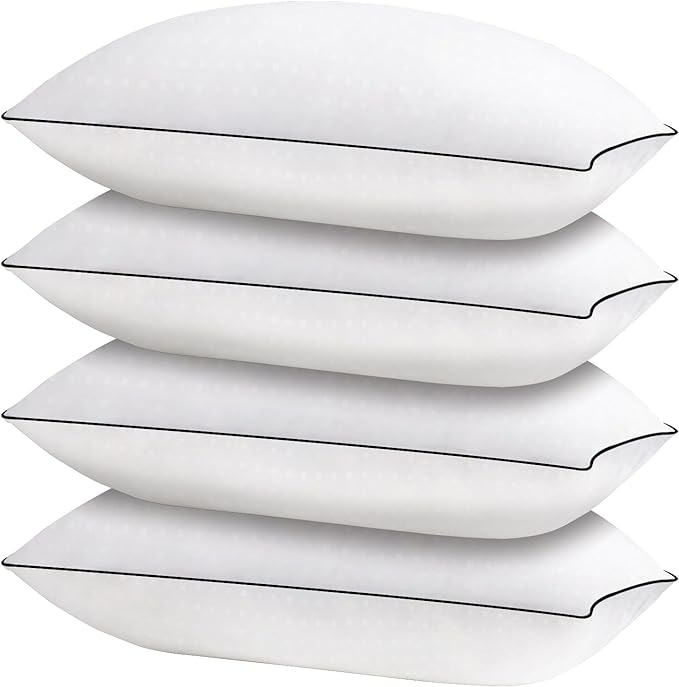 HIMOON Bed Pillows for Sleeping 4 pack,Queen Size Cooling Pillows Set of 4,Top-end Microfiber Cover for Side Stomach Back Sleepers - LeafyLoom