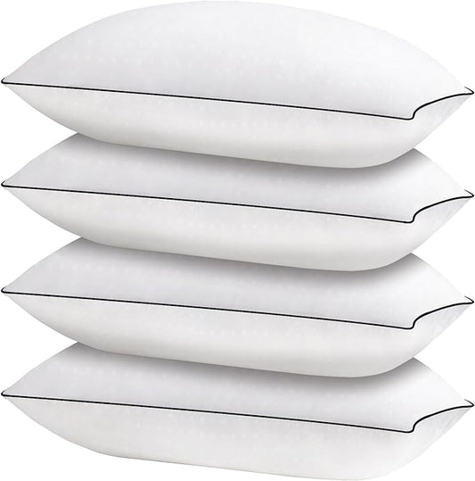 HIMOON Bed Pillows for Sleeping 4 pack,King Size Cooling Pillows Set of 4,Top-end Microfiber Cover for Side Stomach Back Sleepers - LeafyLoom