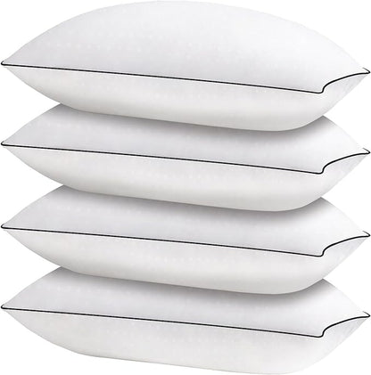 HIMOON Bed Pillows for Sleeping 4 pack,Standard Size Cooling Pillows Set of 4,Top-end Microfiber Cover for Side Stomach Back Sleepers - LeafyLoom