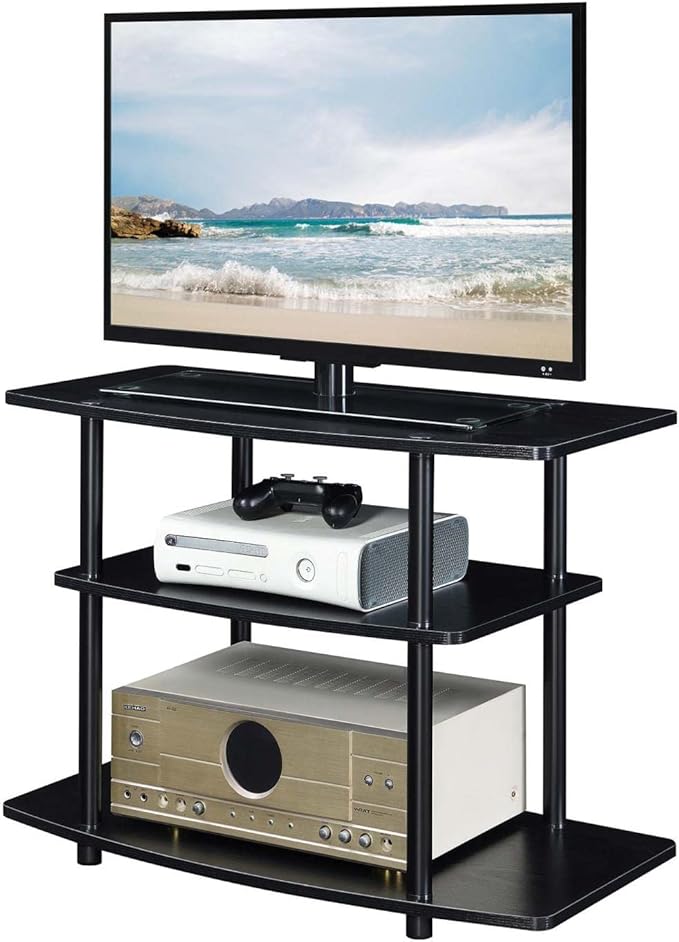 Convenience Concepts Designs2Go 3 Tier TV Stand, 31.5", Black/Black - LeafyLoom