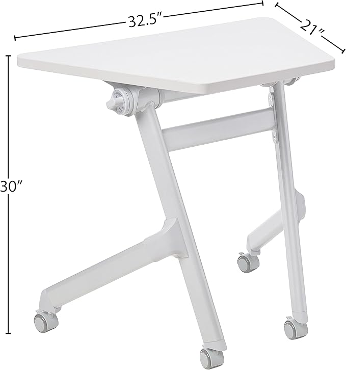 Safco Products Learn Nesting Trapezoid Desk, Small Corner Desk for Classrooms & Custom Classroom Layouts (Pebble Gray) - LeafyLoom