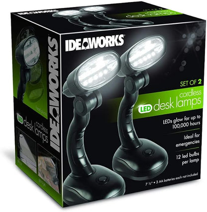 IdeaWorks ZB6173BLK Black S/2 LED Desk Lamps-Matte - LeafyLoom