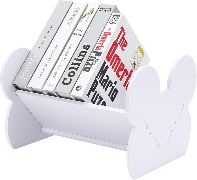 Kids Bookshelf, Small Desktop Bookshelf, Tilted Mini Bookshelf for Desk, V-Shaped Tabletop Bookshelf, Book Shelf for Books Magazine CD - LeafyLoom