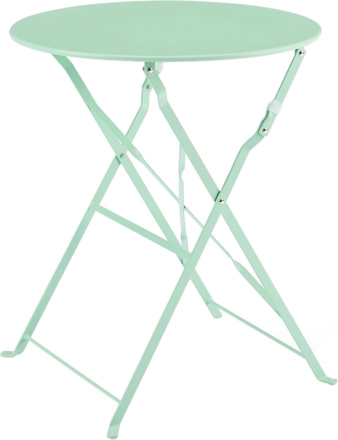 Crosley Furniture CF7390-MN Karlee Retro Metal Indoor/Outdoor 3-Piece Bistro Set with Table and 2 Chairs, Mint - LeafyLoom