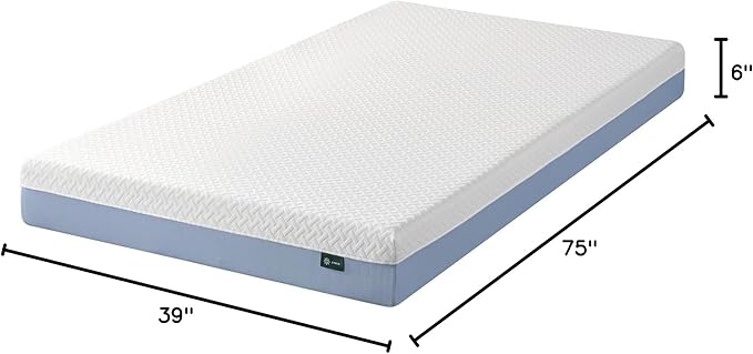 ZINUS 6 Inch Cooling Essential Memory Foam Mattress [New Version], Twin, Fiberglass Free, Medium Feel, Cooling Airflow Memory Foam, Certified Safe Foams & Fabric, Mattress in A Box - LeafyLoom