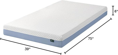 ZINUS 6 Inch Cooling Essential Memory Foam Mattress [New Version], Twin, Fiberglass Free, Medium Feel, Cooling Airflow Memory Foam, Certified Safe Foams & Fabric, Mattress in A Box - LeafyLoom