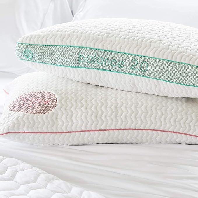 Bedgear Balance Performance Pillow - Size 2.0 - Moisture Wicking Bed Pillows for All Sleep Positions - Medium Firmness - Washable Cover - Back, Stomach, Side Sleeper Pillow - 20" W x 26" L x 5.75" H - LeafyLoom