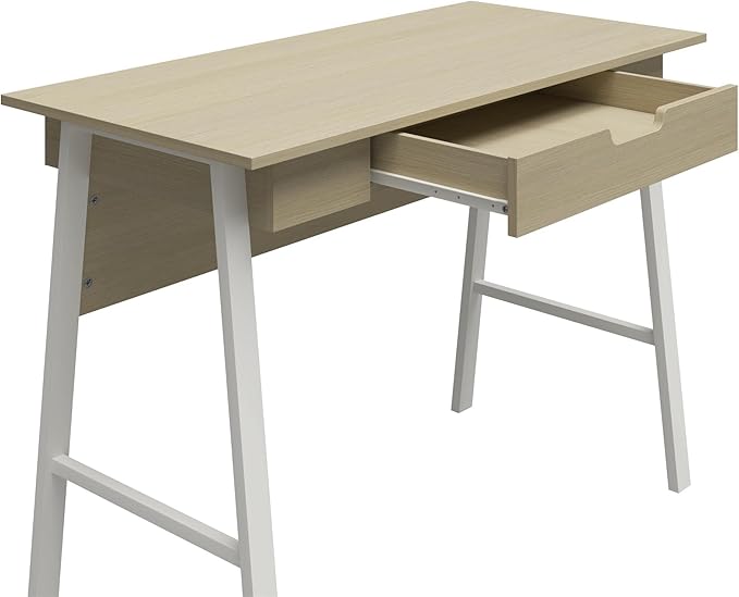 Ameriwood Home Oxford Computer Desk with Drawer, Pale Oak - LeafyLoom