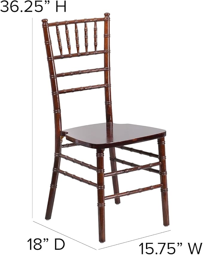 Flash Furniture HERCULES Series Fruitwood Chiavari Chair, 18"D x 15.75"W x 36.25"H, Set of 1 - LeafyLoom