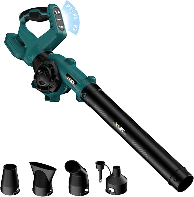 Leaf Blower, Cordless Leaf Blower for Makita 18V Battery, 3 Speed Modes Up to 200MPH, 270° Rotatable Electric Leaf Blower with 4 Blowing Nozzles for Lawn Care and Yard(Battery Not Included) - LeafyLoom