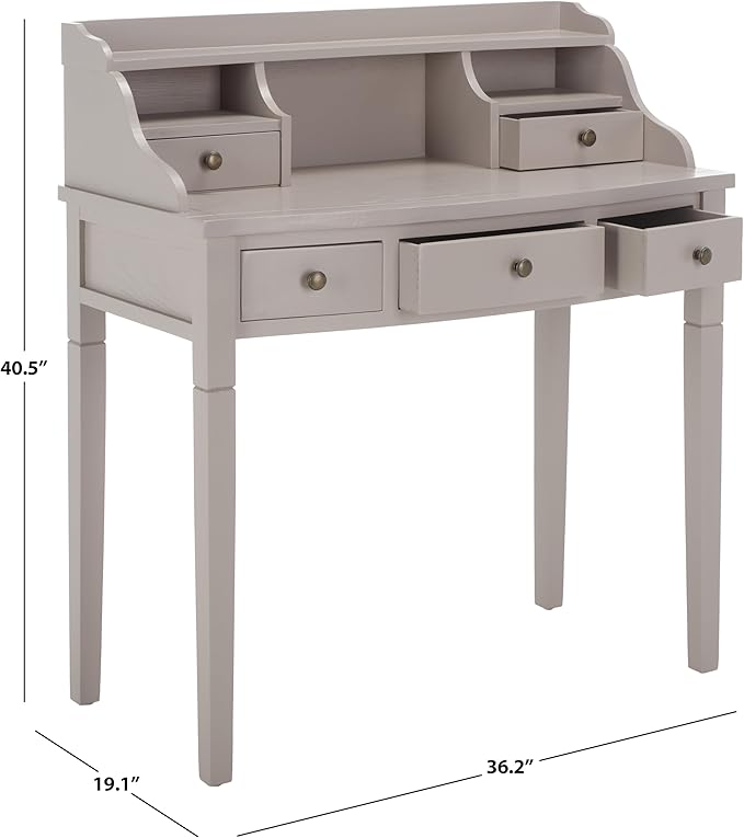 Safavieh American Homes Collection Landon Quartz Grey Writing Desk - LeafyLoom