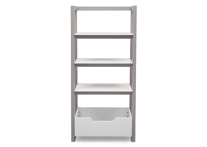 Delta Children Ladder Shelf, White/Grey - LeafyLoom