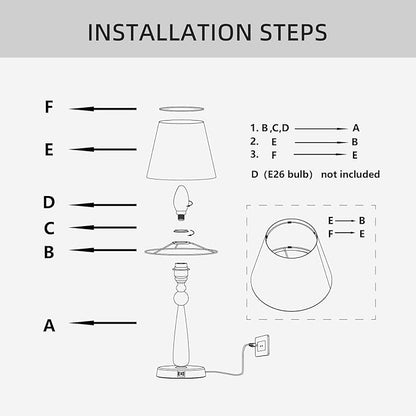 Aisilan LED Plug in Desk Lamp Replaceable E27 Bulb Adjustable Brightness, Table Light Built-in USB Port and 3 Level Touch Switch(Bulb not Included) - LeafyLoom