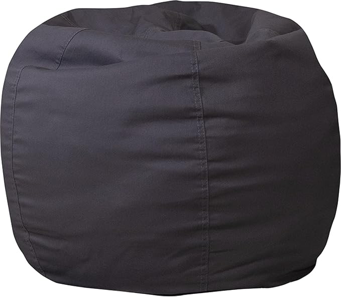 Flash Furniture Dillon Small Bean Bag Chair for Kids and Teens, Foam-Filled Beanbag Chair with Machine Washable Cover, Gray - LeafyLoom