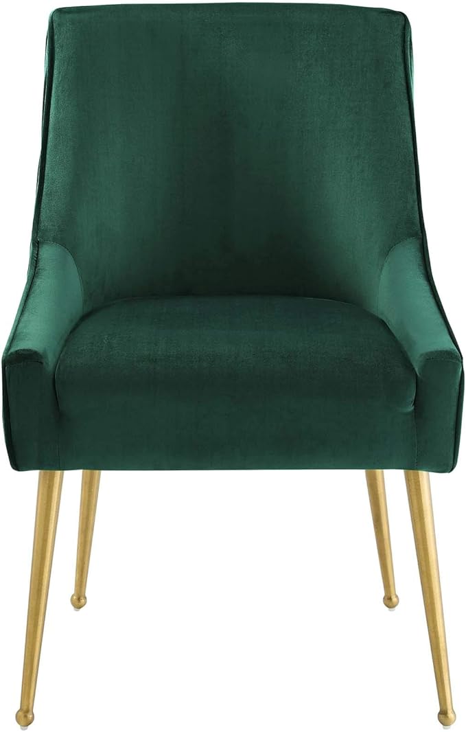 Modway Discern Pleated Back Upholstered Performance Velvet Dining Chair, Green - LeafyLoom