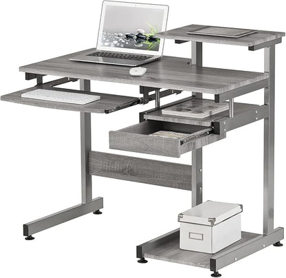 NicBex Laik-DW-00053-DX Desks, 37.75" W x 22" D x 35.25" H, Gray - LeafyLoom