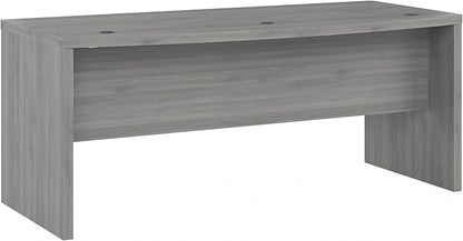 Bush Business Furniture Echo Bow Front Desk, 72W, Modern Gray - LeafyLoom