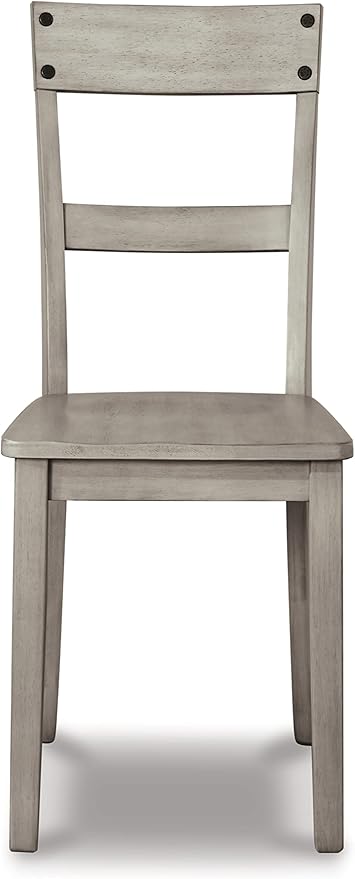 Signature Design by Ashley Loratti Modern Farmhouse 18" Weathered Wood Dining Chair, 2 Count, Gray - LeafyLoom