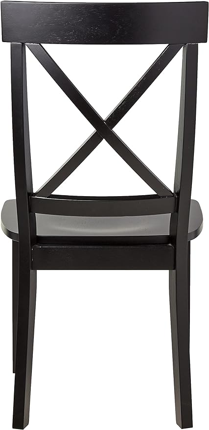 Homestyles Blair Dining Chair Pair, 18-4/5" W, 22-1/4" D, 38-3/8" H, Black - LeafyLoom