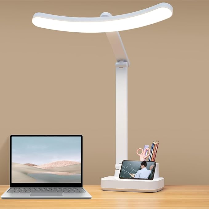 Cordless Desk Table Lamp Rechargeable Big Battery 4000MAH,Tall Reading Light 24inch /Bright 60 LED 8W / Touch Dimmable/Multifunctions,Wireless Lamp for Home Bedroom Bedside Office Dorm - LeafyLoom