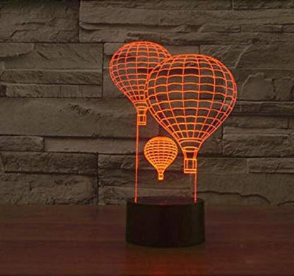 FXUS 3D Hot Air Balloon Night Light Remote Control Touch Switch 16 Color Change LED Light Table Desk Lamp Home Decoration Toy Birthday Xmas Kid Children Gift - LeafyLoom