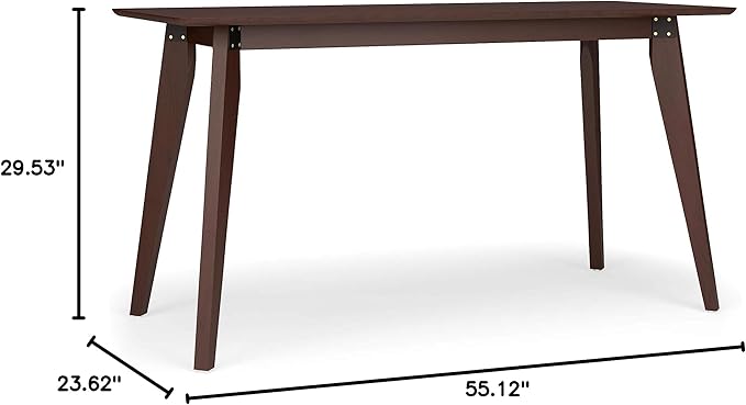 HON Basyx BSX55WPLMWMW Modern Home Office Wood Computer Desk, 55", Walnut - LeafyLoom