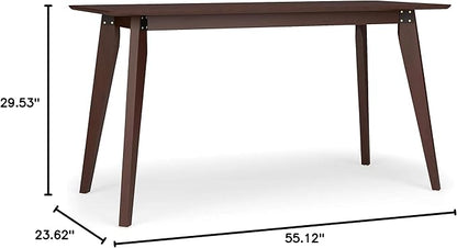 HON Basyx BSX55WPLMWMW Modern Home Office Wood Computer Desk, 55", Walnut - LeafyLoom