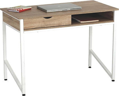 Safco Products 1950WH Studio Desk with Single Drawer Storage, White - LeafyLoom