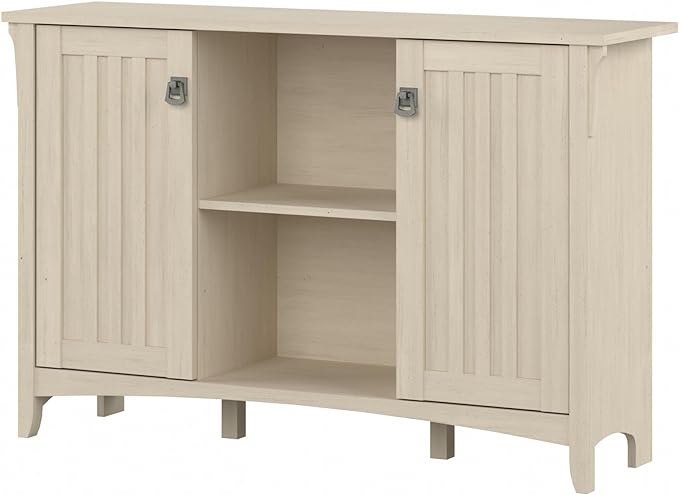 Bush Furniture Salinas Accent Storage Cabinet with Doors and Shelves, Farmhouse Cabinet Buffets & Sideboards - LeafyLoom