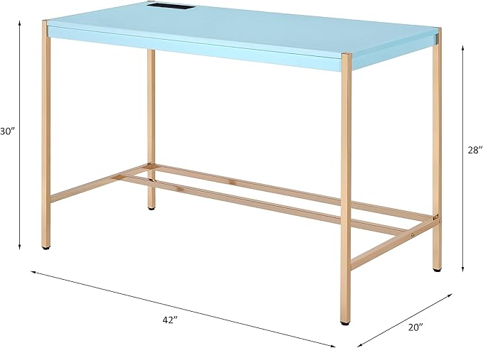 NicBex Laik-DW-00065-DX Desks, 42" W x 20" D x 30" H, Baby Blue - LeafyLoom