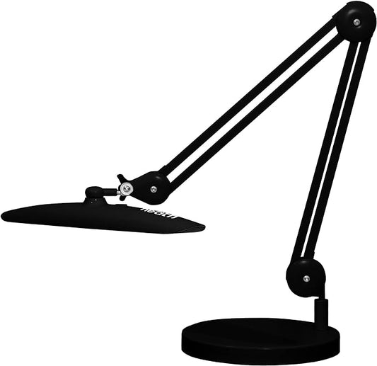 Neatfi XL 2,200 Lumens LED Task Lamp, 24W Super Bright Desk Lamp, 117 Pcs SMD LED, 4 Level Brightness, Dimmable, Task LED Light for Home, Office, Workbench (Non-CCT with Base, Black) - LeafyLoom