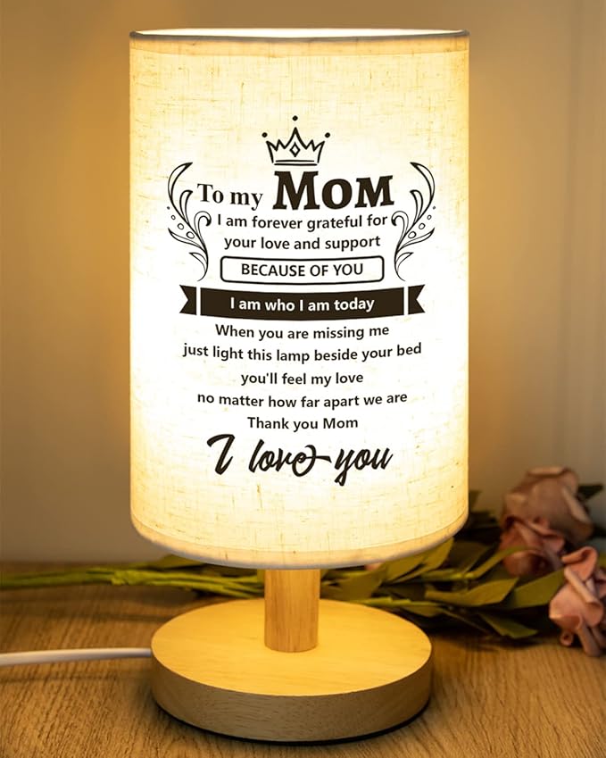 Welsky Gifts for Mom, Mom Birthday Gifts from Daughter, Personalized Mom Table Lamp, Thanksgiving Christmas Gifts for Mom from Kids - LeafyLoom