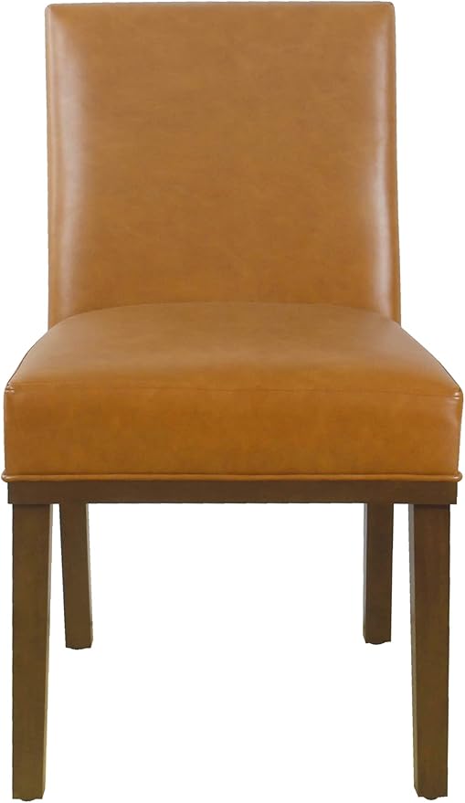 HomePop Kolbe Dining Chair - Carmel Faux Leather (Single Pack) - LeafyLoom