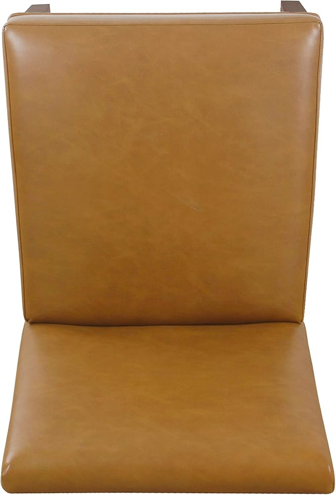 HomePop Kolbe Dining Chair - Carmel Faux Leather (Single Pack) - LeafyLoom